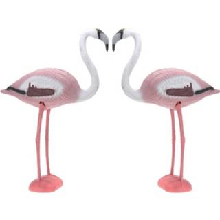 👉 Dierenbeeld kunststof multikleur 2x Decoratieve Flamingo 80 Cm - Tuindecoratie Beelden Tropisch Feest Decoratie Dieren Beeld 8720147716467
