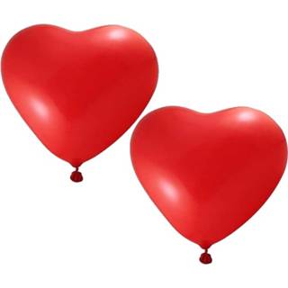 Hartballon rood 60x Hartjes Ballonnen 27 Cm - Valentijn/bruiloft Versiering 8720147700695