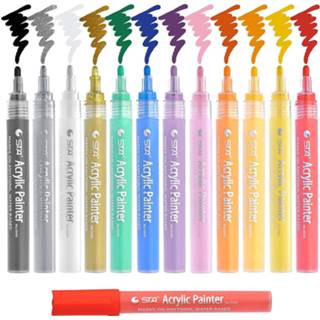 👉 Stift acryl multikleur 4artz® Stiften Set - 12 Kleuren Markers 7436939079078