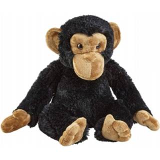 👉 Knuffel pluche polyester zwart kinderen Chimpansee Aap 30 Cm - Apen/aapje Bosdieren Knuffeldieren Speelgoed Voor 8720147781397