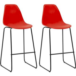 👉 Barstoel rood kunststof synthetisch Vidaxl Barstoelen 2 St 8719883690513