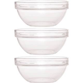 👉 Glazen schaal glas transparant 3x Schaal/kom 23 Cm - Sla/salade Serveren Schalen/kommen Van Keukenbenodigdheden 8720147720556