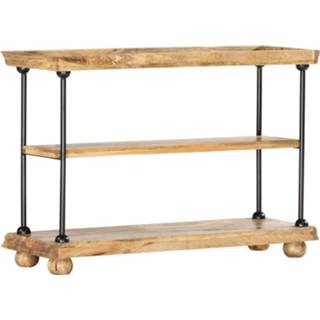👉 Boekenkast staal hout bruin mannen Vidaxl 2 Schappen 110x35x75 Cm Massief Mangohout En 8719883817804