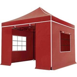 👉 Partytent rood polyester Easy Up 3x3m Luxe 8719627000288