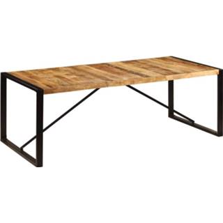 👉 Eettafel bruin mannen Vidaxl 220x100x75 Cm Massief Mangohout 8719883550961