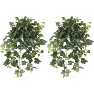 👉 Kunstplant groene 2x Hedera Helix/klimop kunstplanten 65 cm voor buiten