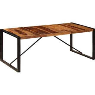 👉 Eettafel bruin Vidaxl 200x100x75 Cm Massief Sheeshamhout 8719883551012