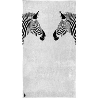 👉 Strandlaken wit katoen Seahorse Zebra - 100% 100x180 Cm White 8719002167025