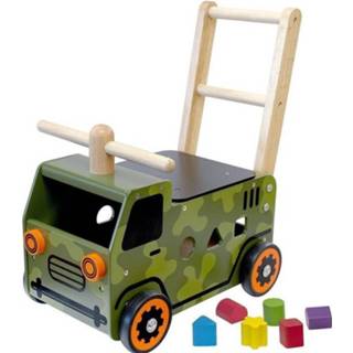 👉 Loopwagen houten Army, I'm Toy 8850714878509