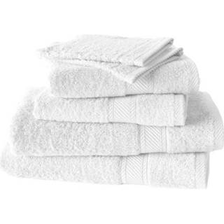 👉 Handdoek witte katoen wit De Lietaer Helene Badtextiel - (50x100 Cm) Set Van 6 5410156407854