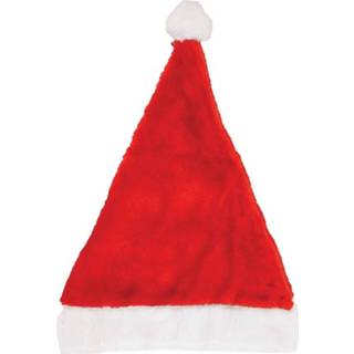 👉 Kerstmuts polyester rood vrouwen mannen 10x 29 X 42 Cm Voor Volwassenen - Kerstmannenmuts Dames/heren Kerstmutsen 8720147624885