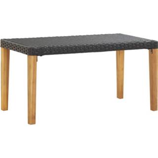 👉 Tuinbank zwart acaciahout synthetisch Vidaxl 120 Cm Poly Rattan En Massief 8719883732336