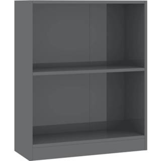 Boekenkast grijs Vidaxl 60x24x74,5 Cm Spaanplaat Hoogglans 8719883787671