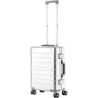 👉 Trolley aluminium zilver zilverkleurig Carryon Uld Handbagage - Luxe 55cm Dubbel Tsa Slot Dubbele Wielen Aluminium/zilver 8717253524116