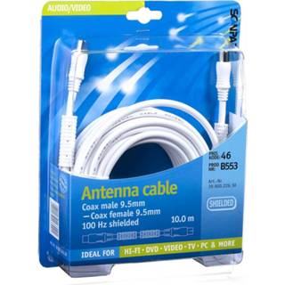 👉 Coax kabel wit Scanpart (M)-(f) Recht 10m 4012074168001
