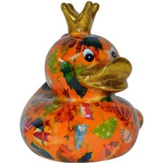 👉 Spaarpot porselein oranje Eend Met Kroontje 16 Cm Type 21 8720147299960