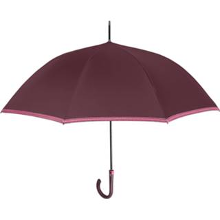👉 Paraplu bordeaux kunststof vrouwen Perletti Glimmende Rand Automatisch 112 Cm Dames 8719817592883