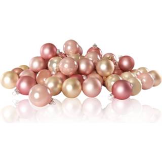 👉 Kerstbal roze glas multikleur Excellent Deco - Kerstballen Mix 80 Stuks Pink Pearl 8719323088184