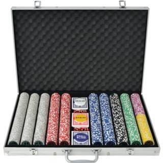 👉 Pokerset aluminium multikleur Vidaxl Met 1000 Laser Chips 8718475509349
