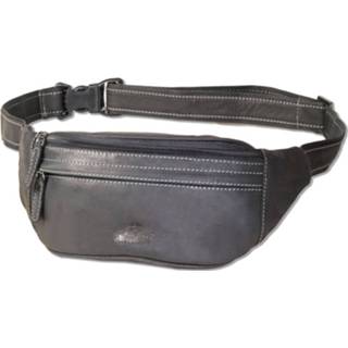 👉 Heuptas antraciet leer leder zwart Woodland Leren - Buideltas Soft Look 4250061319290