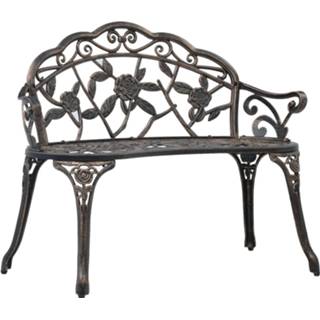 👉 Bronskleurig aluminium bruin Vidaxl Bistrobank Gegoten 100 Cm 8719883751283