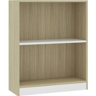 Boekenkast wit multikleur Vidaxl 60x24x74,5 Cm Spaanplaat En Sonoma Eikenkleurig 8719883787640