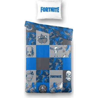 👉 Dekbedovertrek blauw katoen Fortnite Faces - 1-persoons (140x200 Cm + 1 Sloop) 8719023400538