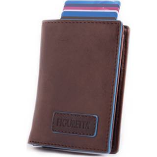 👉 Creditcardhouder bruin leer leder Figuretta Leren Rfid Uitschuifbare - Portemonnee Anti Skim Pasjeshouder Blueline Brown 8719831835515
