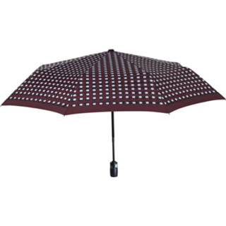 👉 Paraplu bordeaux roze kunststof vrouwen Perletti Mini 98 Cm Automatisch Stippen Dames Bordeaux/roze 8719817594108