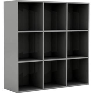 👉 Boekenkast grijs steigerhout Vidaxl 98x30x98 Cm Spaanplaat Hoogglans 8719883869919