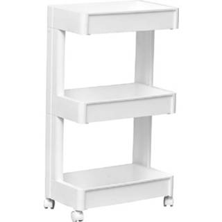 👉 Keukentrolley wit kunststof - Badkamerwagen Serveerwagen 45x26x80 Cm 6013920933994