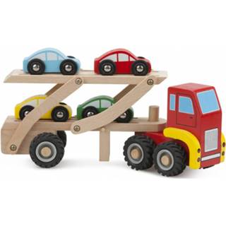 👉 Rood bruin hout New Classic Toys Autotransporter Junior Rood/bruin 2-delig 8718446119607