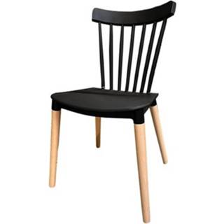 Terrasstoel zwart kunststof Yevette Tuinstoel - 2500000178757