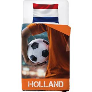 👉 Dekbedovertrek oranje katoen Snoozing Holland - 1-persoons (140x200/220 Cm + 1 Sloop) 8719151088639