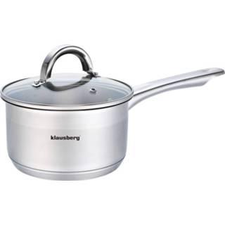 👉 Steelpan RVS zilverkleurig Klausberg 7132 - Met Deksel Sauspan 14 Cm 1 Liter 5902666611321