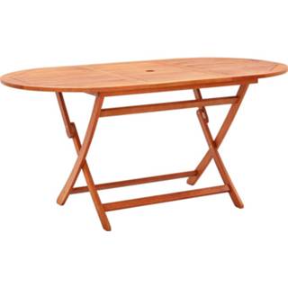 Terrastafel hout bruin Vidaxl Tuintafel Inklapbaar 160x85x74 Cm Massief Eucalyptushout 8719883826745