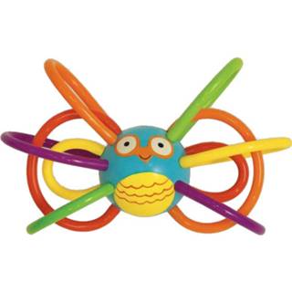 👉 Rammelaar siliconen kunststof multikleur mannen Manhattan Toy Zoo Owl Bijtring Junior 15 Cm 11964457212