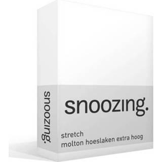 👉 Snoozing - Molton - Hoeslaken - Lits-jumeaux - 180x210/220 Cm - Wit