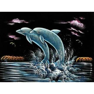 👉 Multikleur Diamond Painting Dolfijnen - #12 50 X 60 Cm Maak De Mooiste Schilderijen Helemaal Zelf 8719748366164