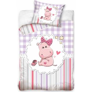 👉 Dekbedovertrek katoen baby's meisjes Carbotex Baby Hippo 100 X 135 Cm 5902689442179