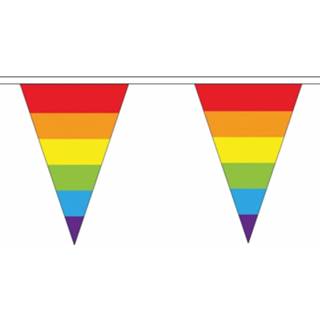 👉 Vlaggenlijn polyester multikleur Set Van 3x Stuks Vlaggenlijnen Regenboog Vlaggetjes 5 Meter - Feestartikelen En Versieringen 8720276019170