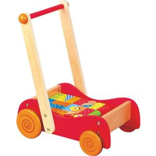 👉 Rood hout multikleur Lelin Toys Duw-/loopwagen Walkie Junior 2-delig 6955273510050