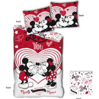 👉 Dekbedovertrek rood polyester Disney Minnie Mouse Love You - Eenpersoons 140 X 200 Cm 5407007980802