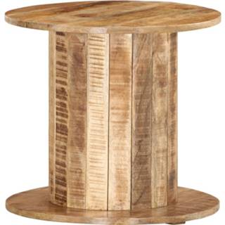 👉 Bijzettafel hout bruin mannen Vidaxl Rond 50x50x46 Cm Massief Ruw Mangohout 8719883866154