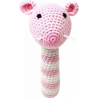 👉 Rammelaar roze polyester Naturezoo Muis Gehaakt 14 Cm 5713194200563
