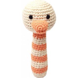👉 Rammelaar oranje polyester Naturezoo Eend Gehaakt 14 Cm 5713194200587