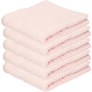 👉 Handdoek roze textiel 5x Luxe Handdoeken Licht 50 X 90 Cm 550 Grams - Badkamer Badhanddoeken 8720147364569