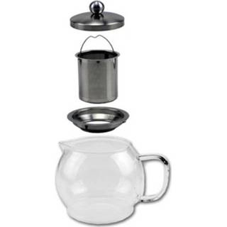 👉 Koffiepot glas zilverkleurig Glazen / Theekan Theepot Met Filter 1,2 Liter - Theekannen En Koffiepotten 8720147971392