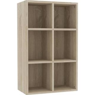 👉 Boekenkast steigerhout bruin Vidaxl Boekenkast/dressoir 66x30x97,8 Cm Spaanplaat Sonoma Eikenkleur 8719883675060