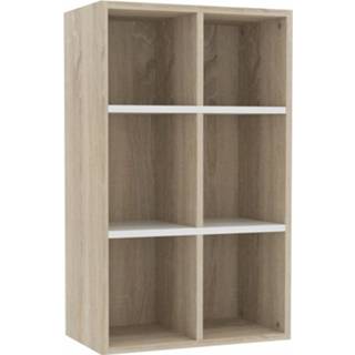 Boekenkast wit eiken steigerhout multikleur Vidaxl Boekenkast/dressoir 66x30x97,8 Cm Spaanplaat Sonoma 8719883675084